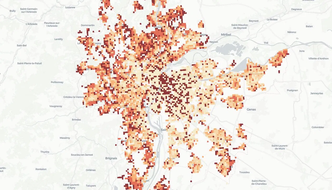 VELODIT map showing contrasted spatial priorities